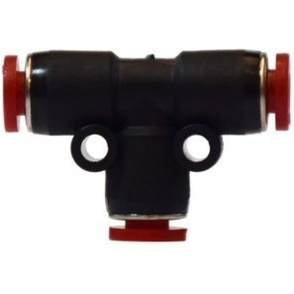 Union Tee, Tee, 10 mm Nominal, PushIn, 0 to 220 psi, 5 to 175 deg F, Brass, Nickel Plated, Midland Metal, Mfr#: 20613